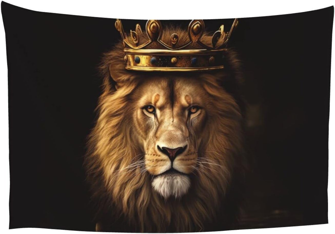 TXIURYU Tapiz de León decoración de escritura religiosa y regalo cristiano, con el león de Judá, para dormitorio, sala de estar, dormitorio o