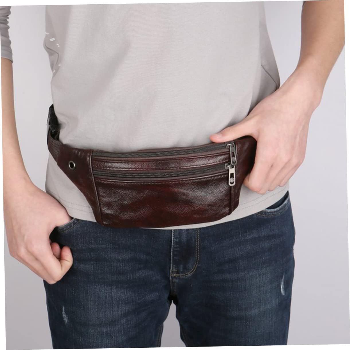 SHLKNKLE Bolsa de bolsillo con múltiples bolsillos para smartphone, bolsa de cintura deportiva para correr, monedero pequeño, cartera para hombre,