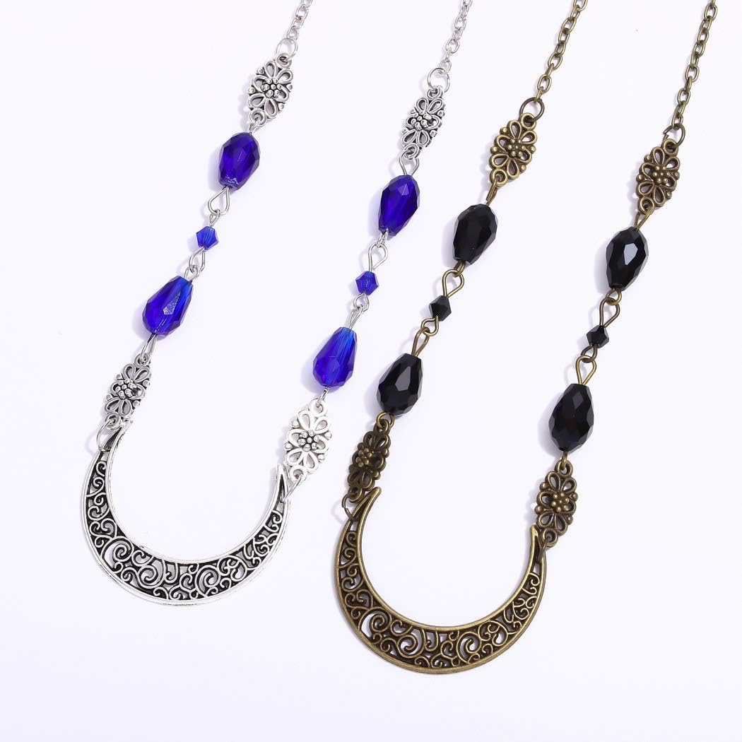 Cadena bohemia para la frente, cadena de bronce para la frente, tocados de luna creciente, accesorios para el cabello de cristal para mujeres y niñas