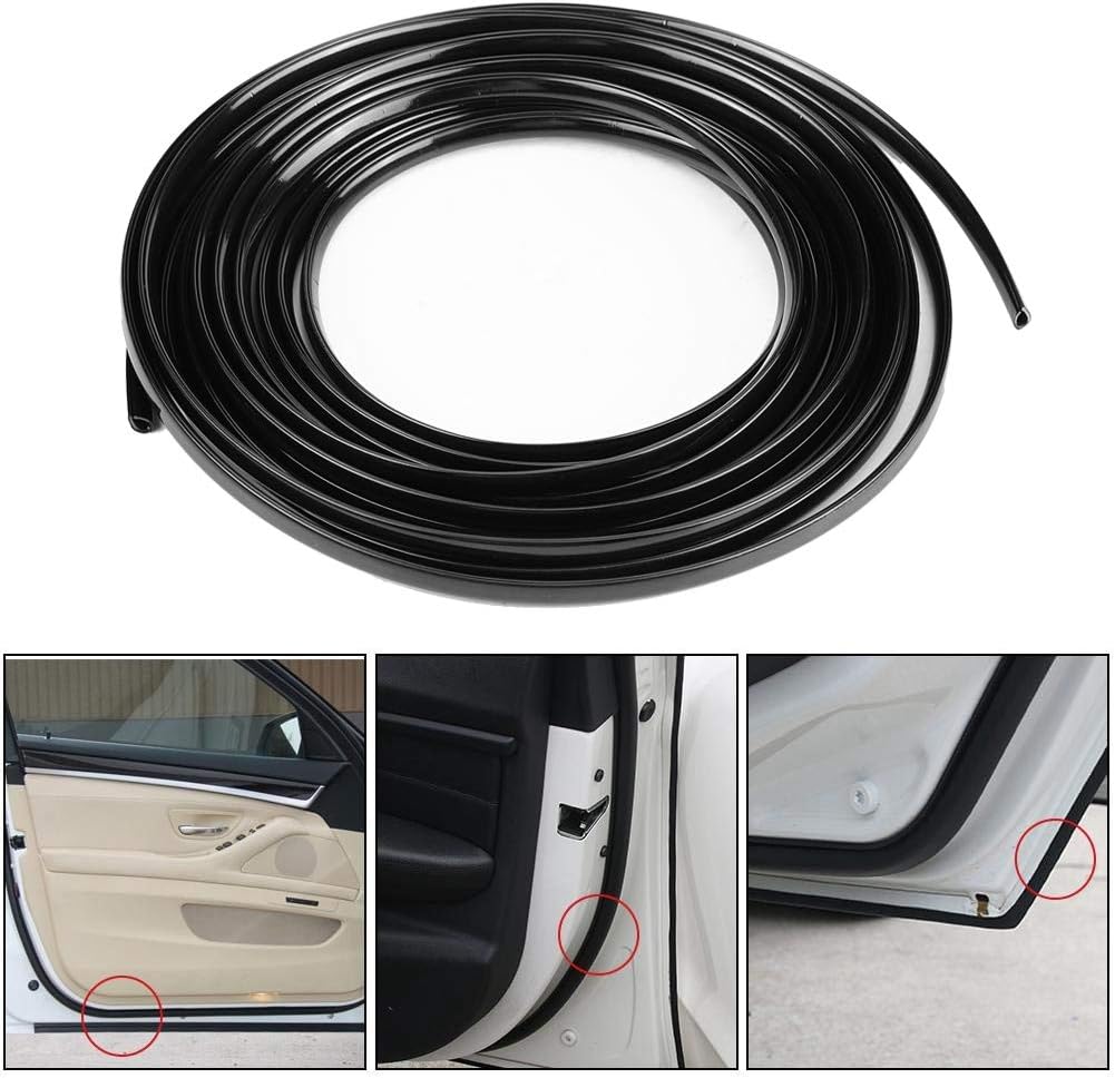 Protectores de borde de puerta de automóvil de 19.7 pies en forma de U, protector de puerta de automóvil, protector de entrada de puerta automotriz