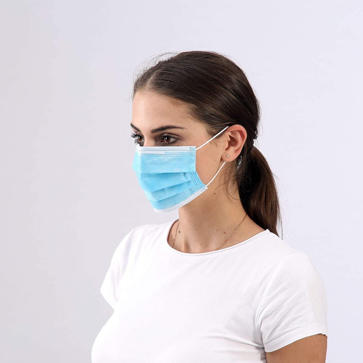 2000 máscaras faciales desechables azules, 2,000 protectores de 3 capas, transpirables, cómodas, cubiertas para la narizboca para el hogar y la
