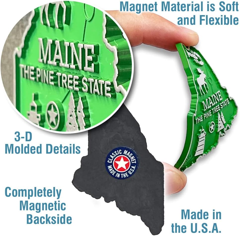 Imán con diseño de mapa de estado, Maine