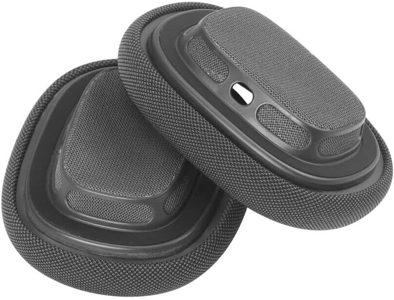 Fundas de repuesto para almohadillas para Airpod Max, 1 par, malla de tela textil duradera con conexión magnética (negro)