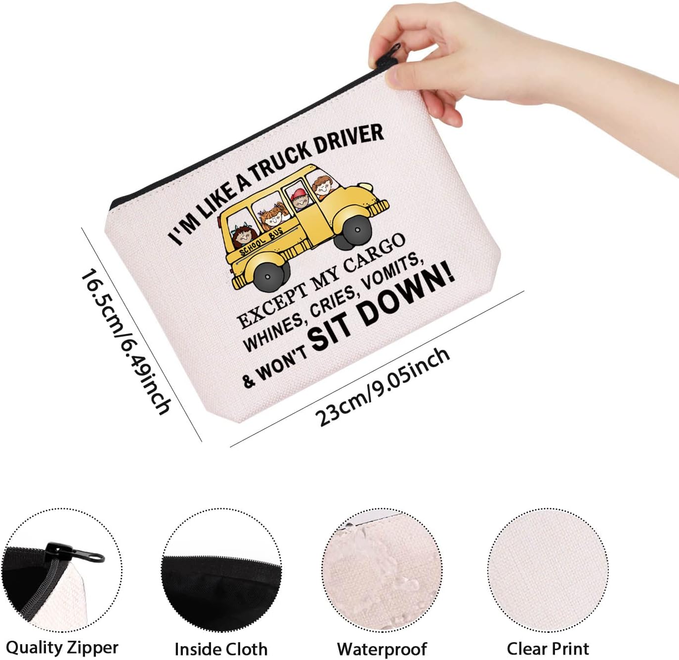 TSOTMO Novedad Conductor de autobús escolar Regalo de conductor de autobús Cosméticos Bolsa de agradecimiento Regalo de jubilación para conductor de