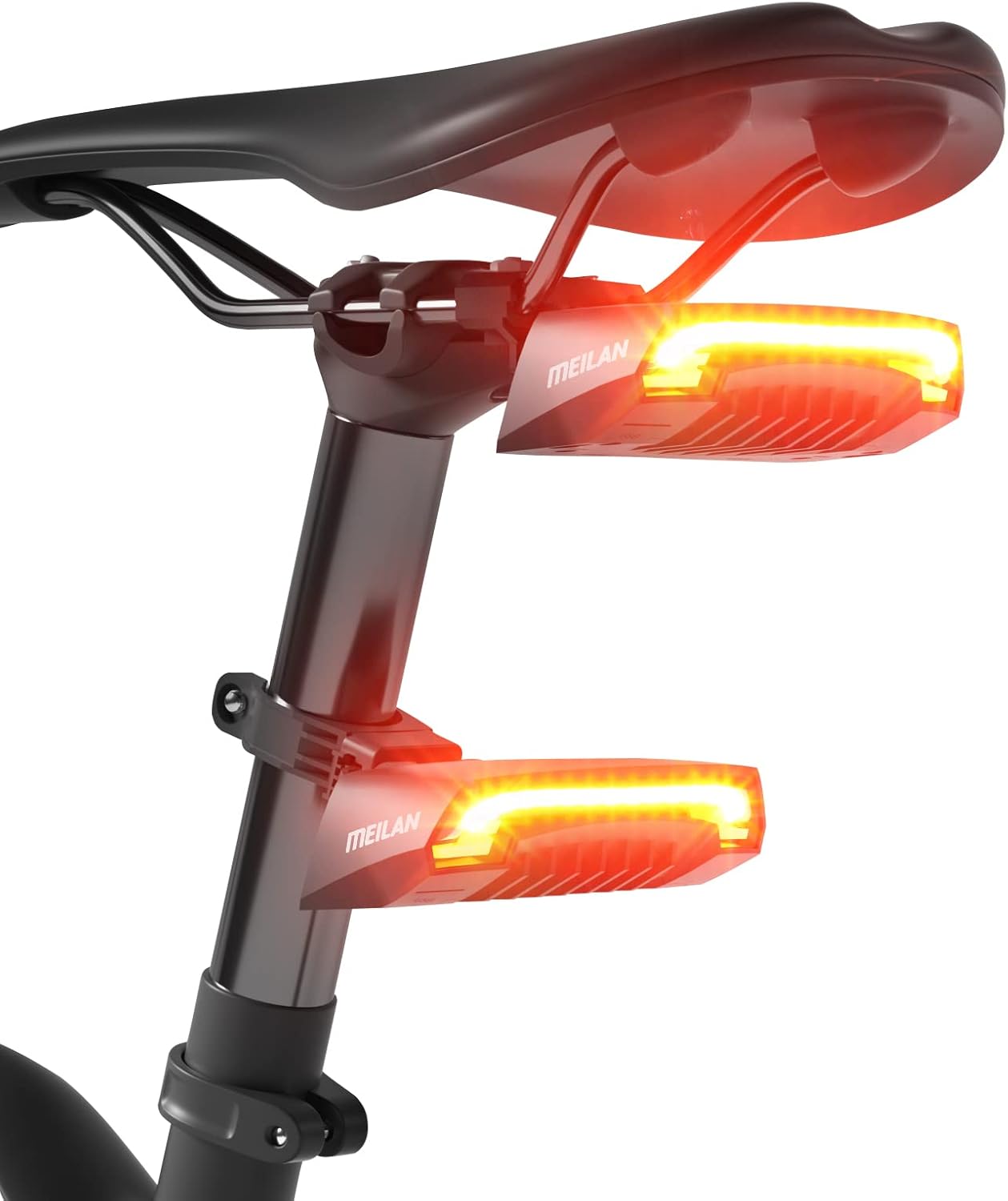 Meilan X5 USB recargable inteligente luz trasera de bicicleta inalámbrica señal de giro luz trasera de bicicleta con control remoto inalámbrico luz
