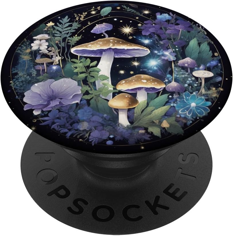 PopSockets PopGrip estándar con cristales mágicos de bruja, estilo bohemio, color morado