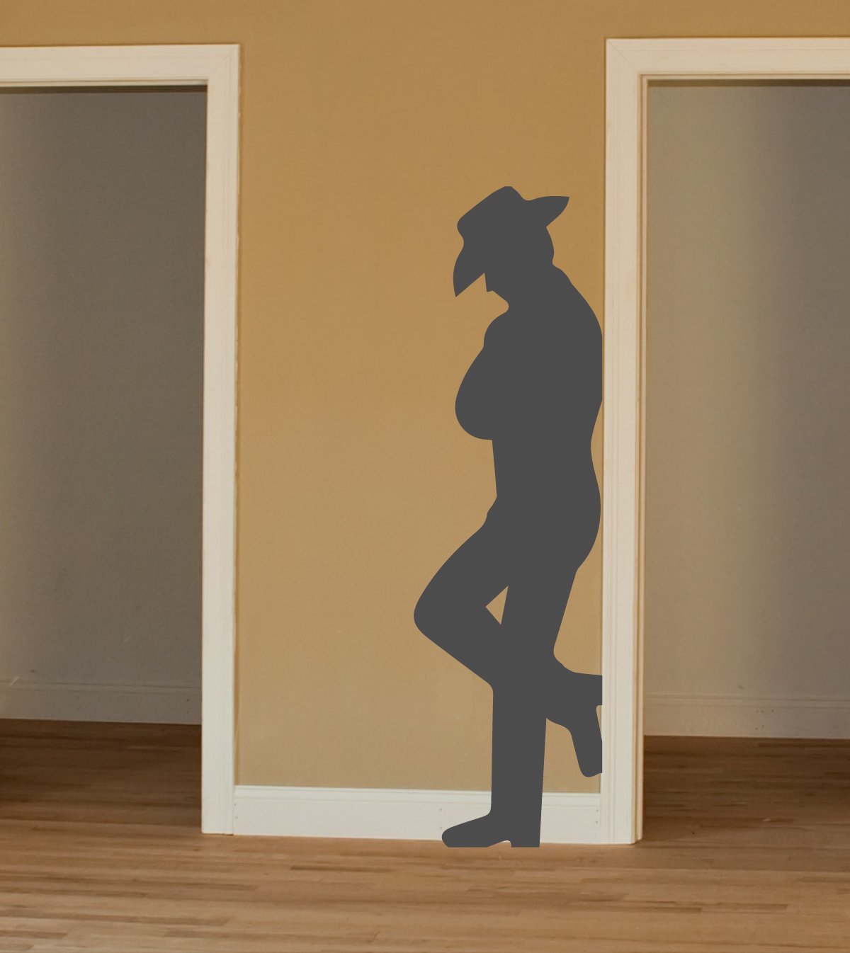Cowboy Silhouette Decal – Leaning Wall Vinyl for Ranch or Farmhouse Decor for Living Room, Bedroom, Boys Room, Playroom, Man Cave