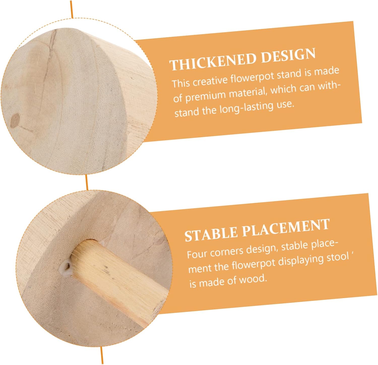 GANAZONO Soporte de base para suculentas, soporte para plantas de interior, soporte de flores en maceta, estante de bonsái de madera, estante