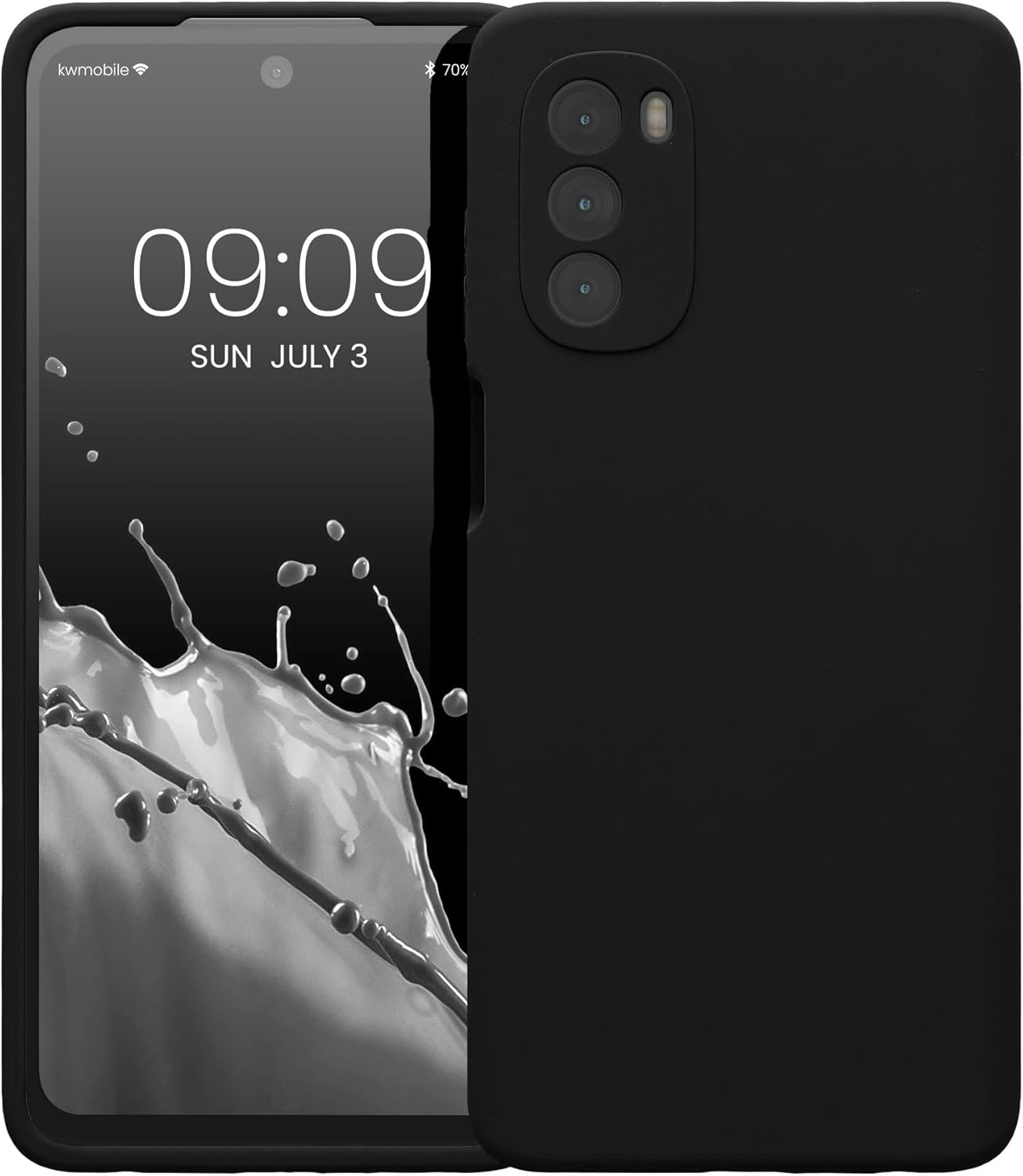kwmobile Funda compatible con Motorola Moto G62 5G – Funda delgada de silicona TPU – Acabado suave al tacto – Negro
