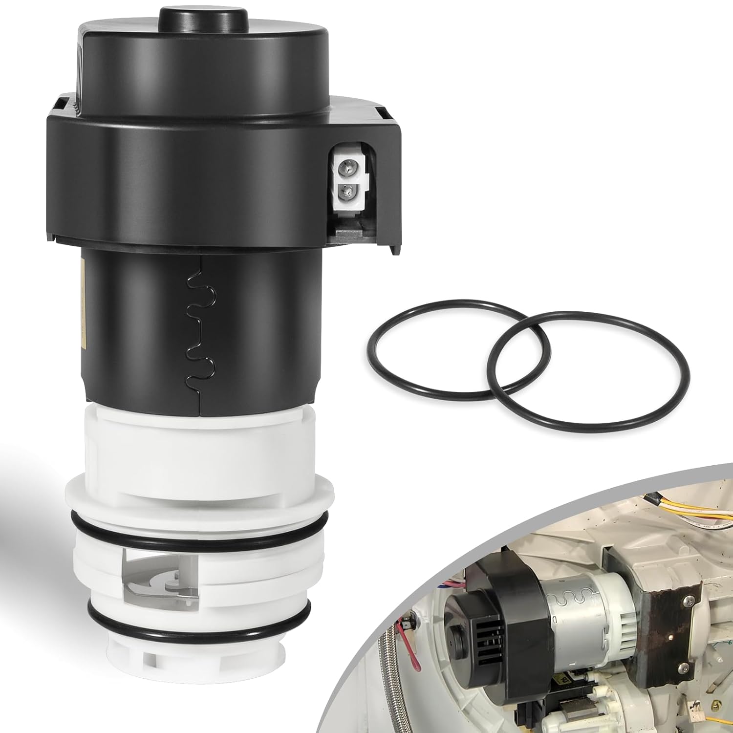 154844301 Motor de bomba de circulación para lavavajillas con dos nuevos sellos de junta tórica reemplazar 154588701 154594201 154648101 154700101