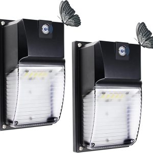 Luz LED de porche de 18 W con sensor de fotocélula de atardecer a amanecer, lámpara de pared de 1980 lm 5000 K, 60-100 W HIDHPS Equ. iluminación de Luz LED de porche de 18 W con sensor de fotocélula de atardecer a amanecer, lámpara de pared de 1980 lm 5000 K, 60-100 W HIDHPS Equ. iluminación de