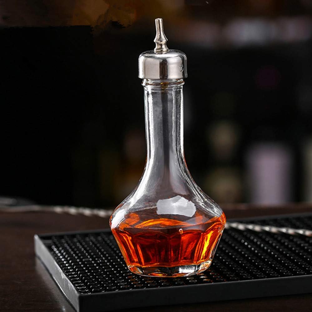 Bitters Bottle – Botella de vidrio de 1.7 fl oz con tapa de acero inoxidable, herramienta profesional para hacer cócteles – DSBT0001