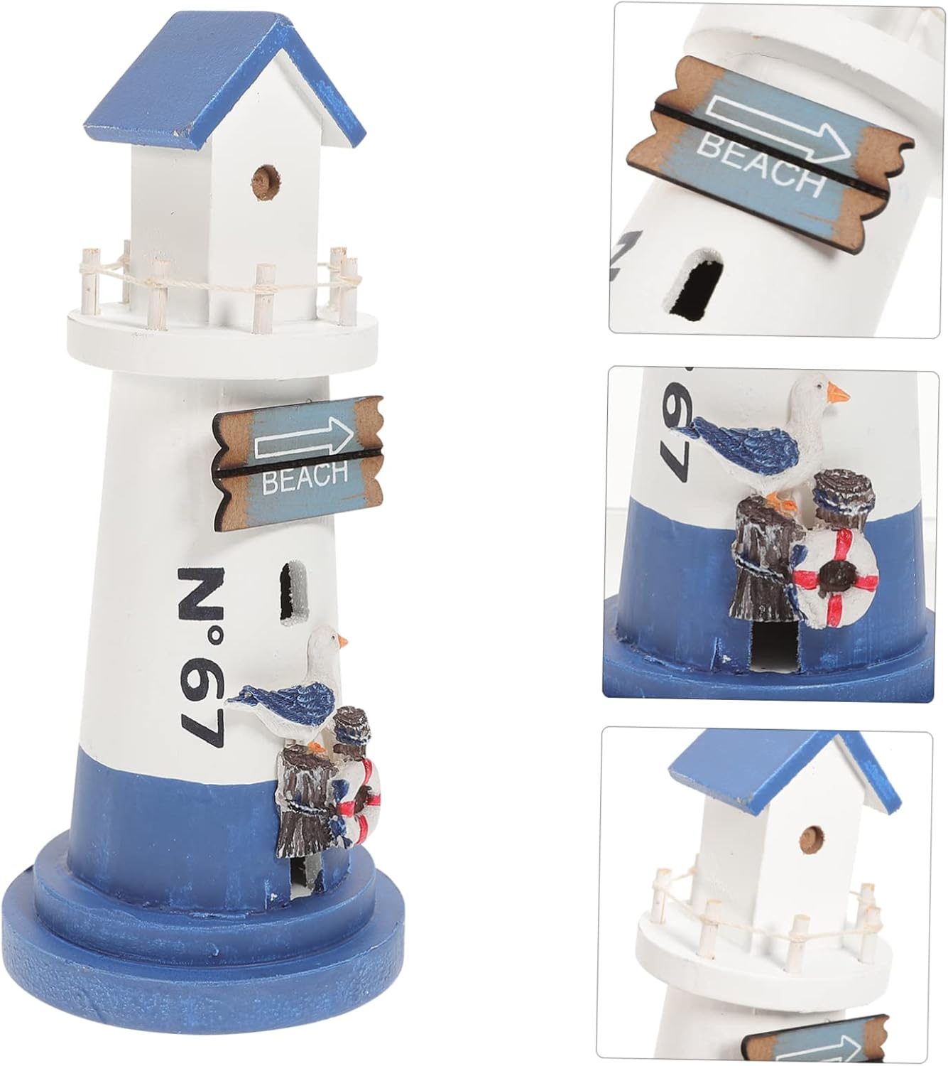 Abaodam 2pcs Lighthouse Ornaments Dining Table Decor Rustic Decorations Ocean Decor Beach Lighthouse Desk Topper Desktop Lighthouse Figurine