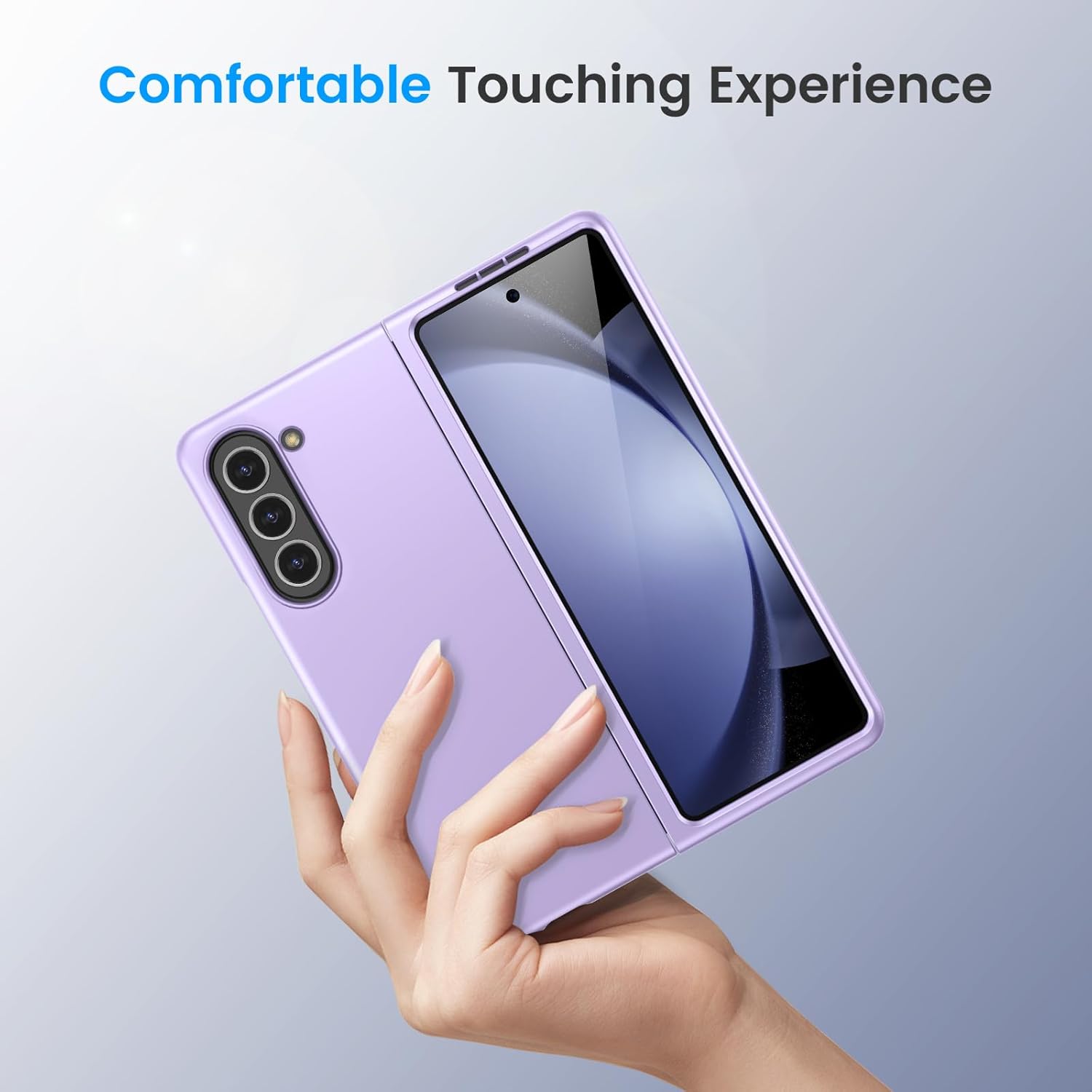 Ruky Funda para teléfono Samsung Z Fold 5, funda protectora a prueba de golpes, con protector de pantalla integrado y soporte de carga inalámbrica