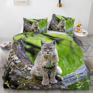 Grass Green Animals Duvet Cover Full Lynx Print Bedding Sets Full Soft Microfiber Comforter Cover and 2 Pillow Shams 20″X26″, Bed Set Duvet Covers Grass Green Animals Duvet Cover Full Lynx Print Bedding Sets Full Soft Microfiber Comforter Cover and 2 Pillow Shams 20″X26″, Bed Set Duvet Covers