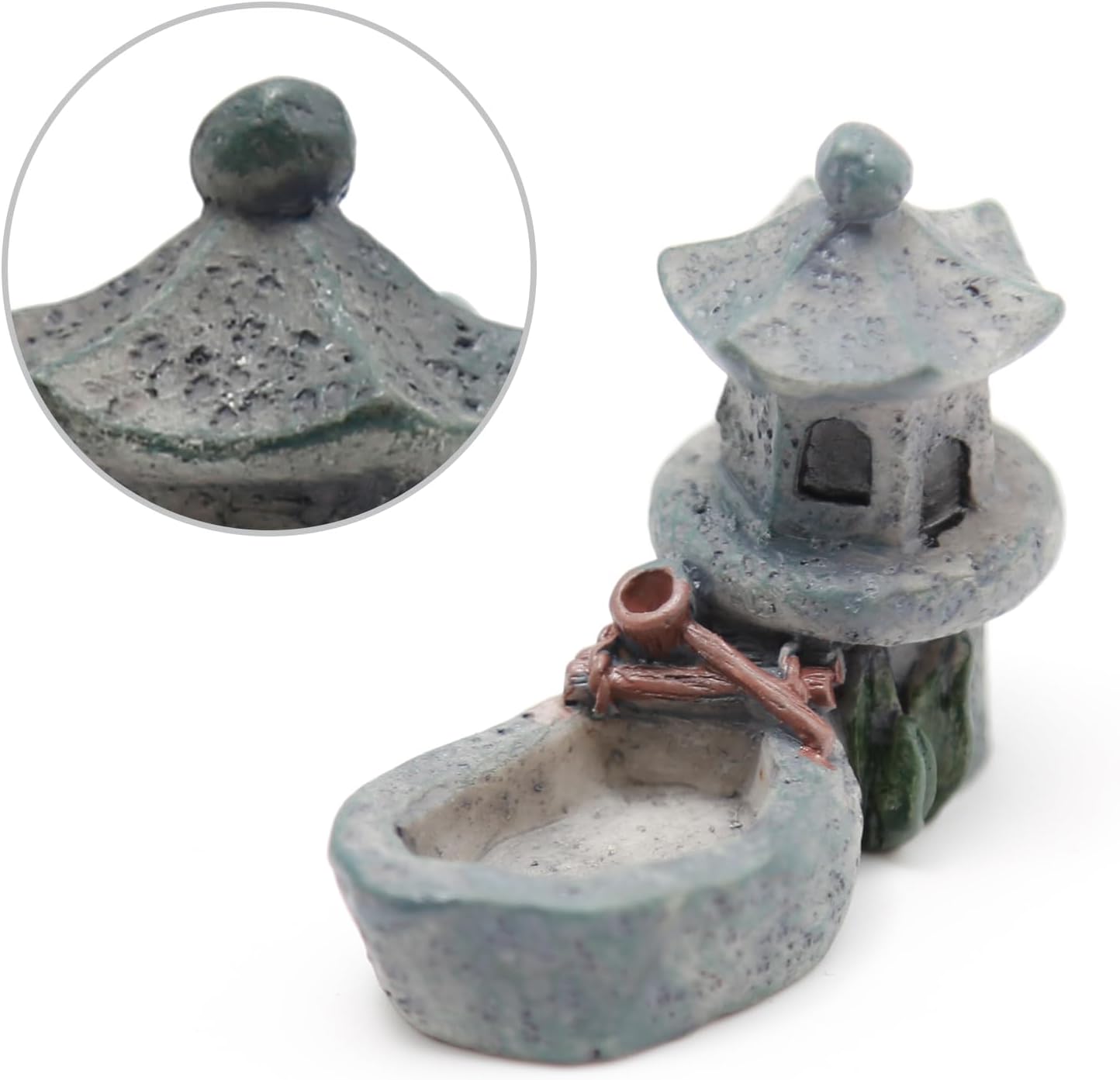 10 mini figuras retro de torre de estanque, mini estatua de pagoda, estilo japonés, farol de pagoda en miniatura, torre de piedra para jardín,