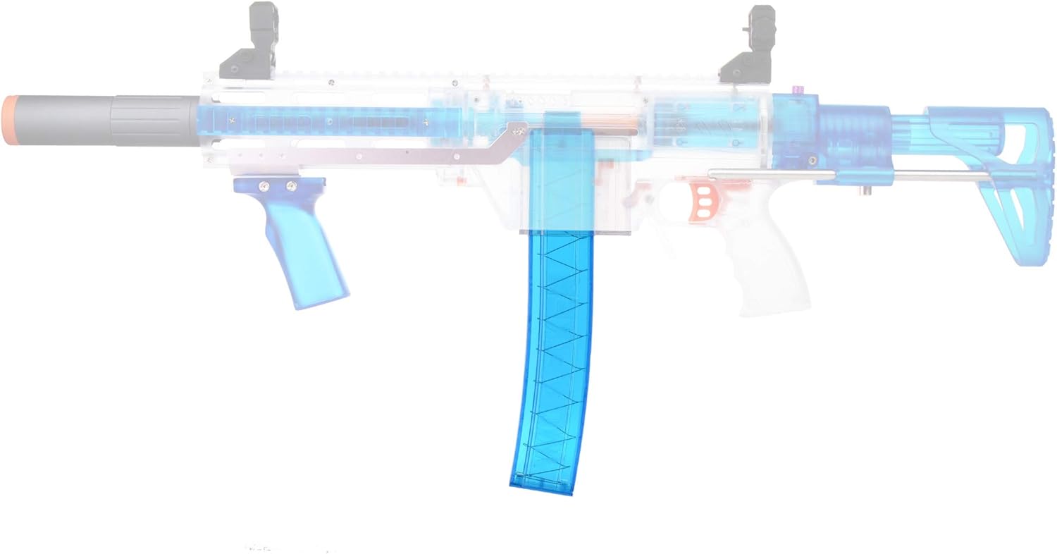 WORKER 18 dardos curvados Talon Magazine Clip de dardos cortos para Nerf Modulus Series Toy y Nexus Pro (azul transparente)