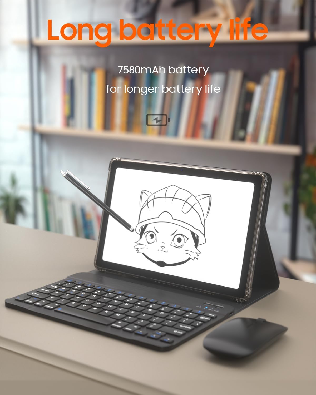 10.4 pulgadas Tablet Android 13 Tablet con funda de teclado Mouse Stylus 2 en 1 Tablets Set 16GB+128GB 1TB Tableta PC expandible 10.4 “2K HD