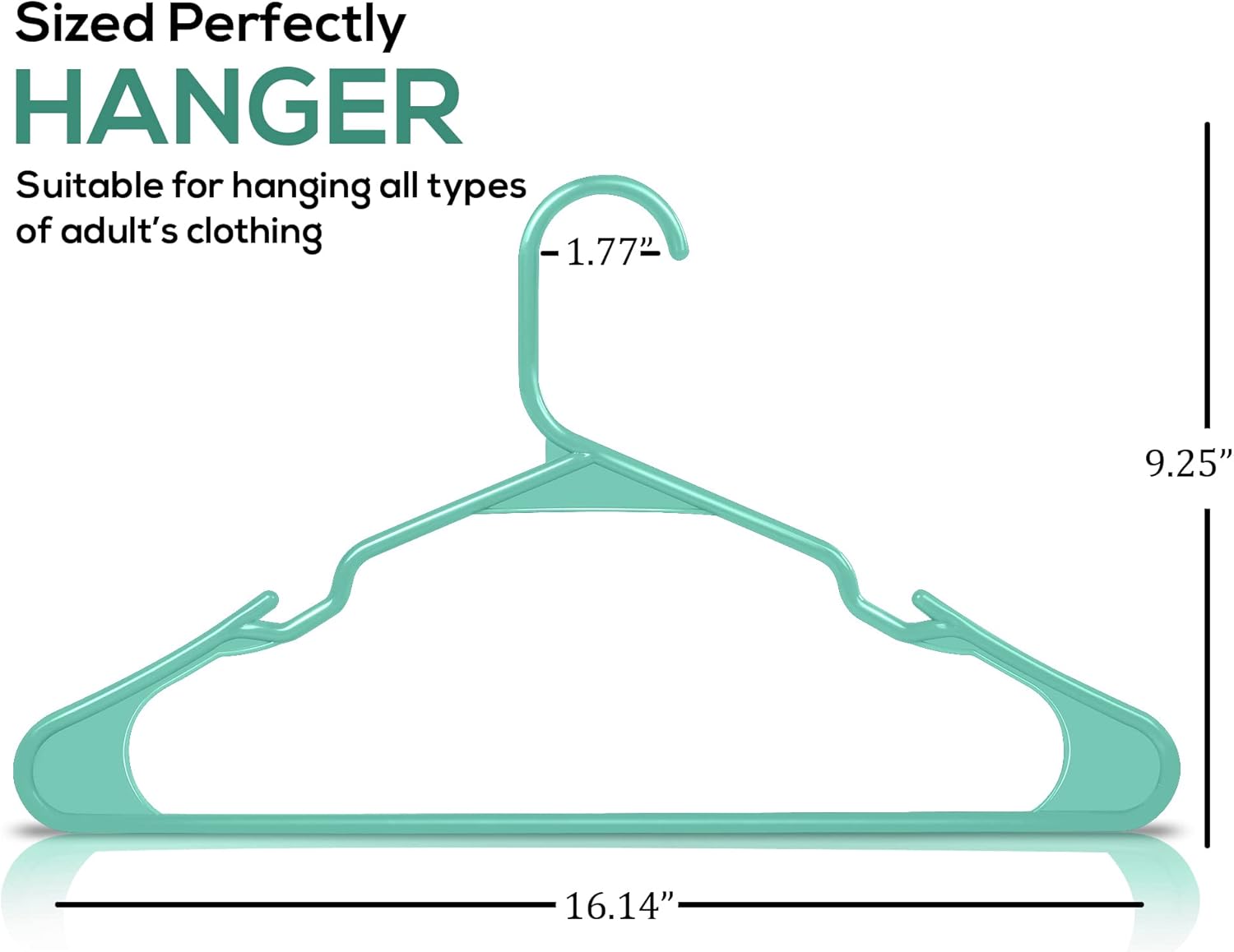 Utopia Home Clothes Hangers 30 Pack – Plastic Hangers Space Saving – Durable Coat Hanger with Shoulder Grooves (Aqua)