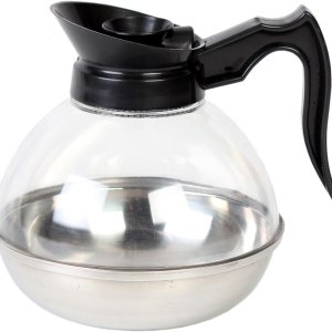 Decantador de café de grado comercial, cuerpo de policarbonato con base de acero inoxidable, mango de plástico negro, jarra de café fácil de verter, Decantador de café de grado comercial, cuerpo de policarbonato con base de acero inoxidable, mango de plástico negro, jarra de café fácil de verter,