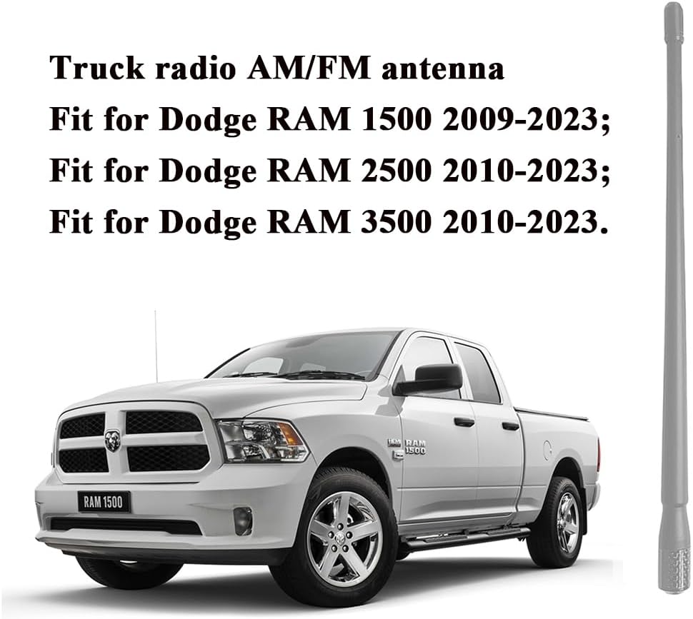 Antena de radio para camión compatible con Ford F150 Raptor F250 F350 (2009-2023) y para camiones Dodge RAM 1500 2500 3500 (2009-2023)  Recepción de
