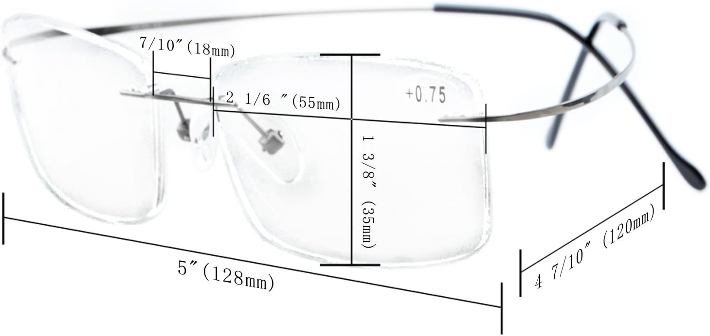 Gafas de lectura sin marco Eyekepper, en titanio, para lectores hombres y mujeres, 1