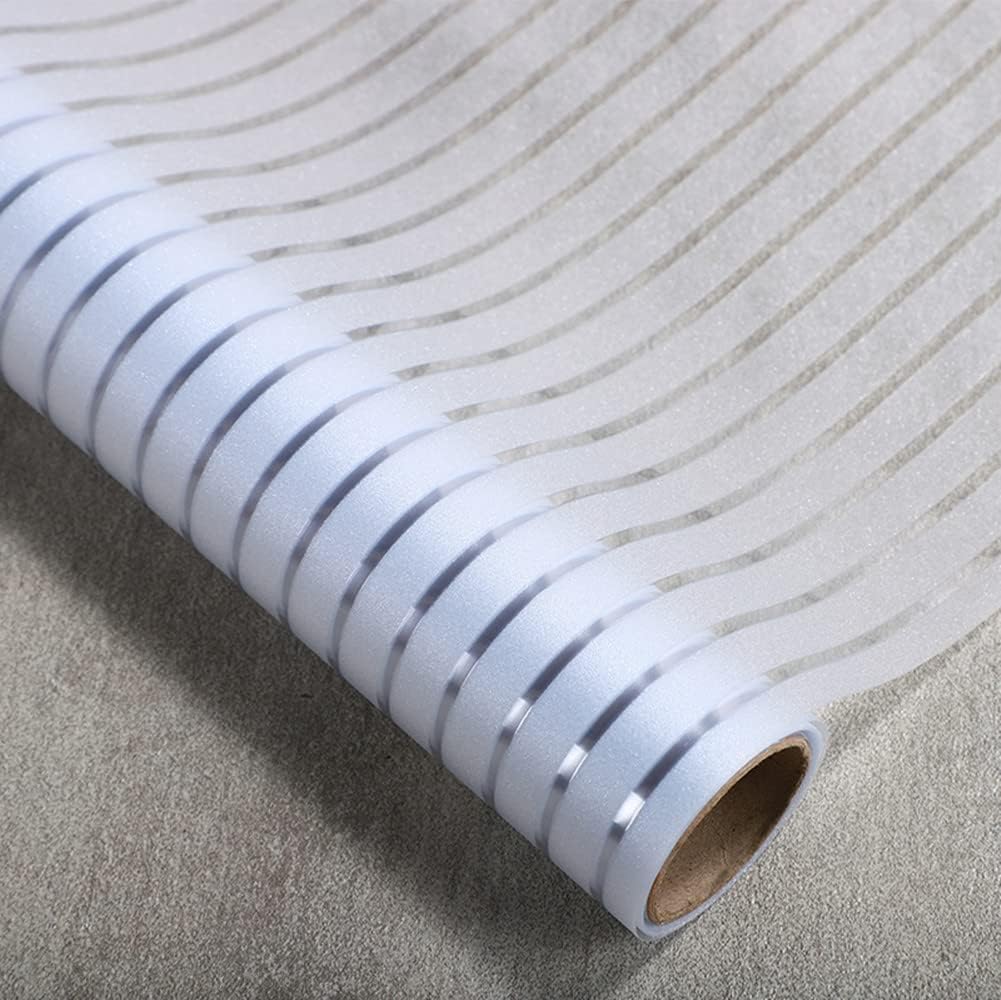 Película de privacidad con rayas verticales para ventana, sin pegamento, anti-UV, extraíble, no adhesiva (15.74 x 78.7 pulgadas)