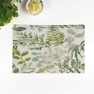 rouihot Juego de 6 manteles individuales con patrón de bosque, hojas verdes, helecho, floral, naturaleza, delicado, antideslizante, tapete para mesa rouihot Juego de 6 manteles individuales con patrón de bosque, hojas verdes, helecho, floral, naturaleza, delicado, antideslizante, tapete para mesa