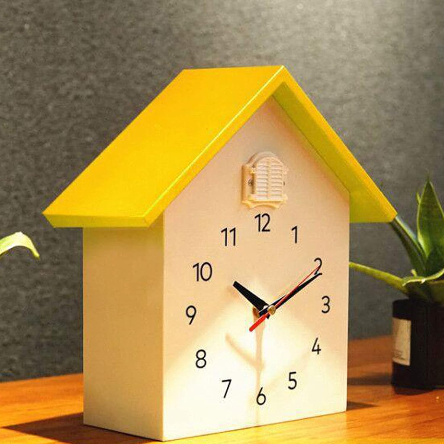 Elegante reloj de pared de cuco, movimiento silencioso, diseño minimalista y moderno, reloj de doble uso para dormitorio de niños, sala de estar,