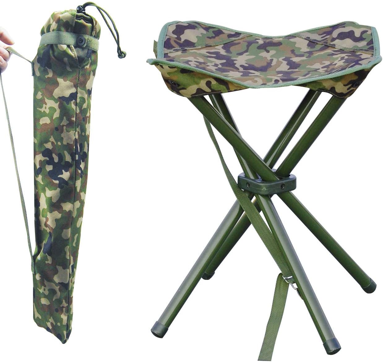 JSHANMEI Taburete plegable portátil para senderismo al aire libre, pesca, viajes, 4 patas, soporte de 300 libras