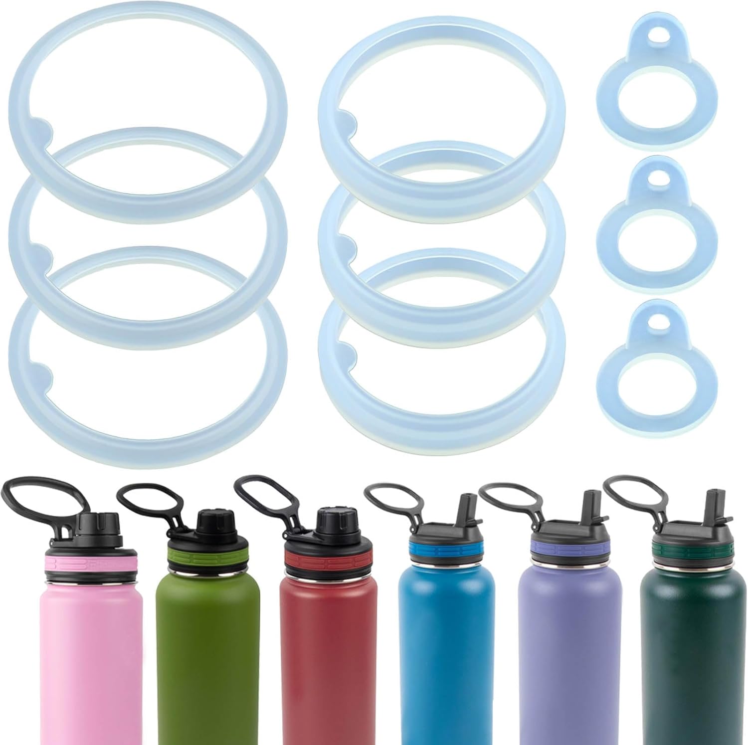 Thermoflask – Junta de botella de agua de repuesto para tapa de botella de agua aislada de acero inoxidable de 24 oz40 onzas, 3 juegos de juntas de