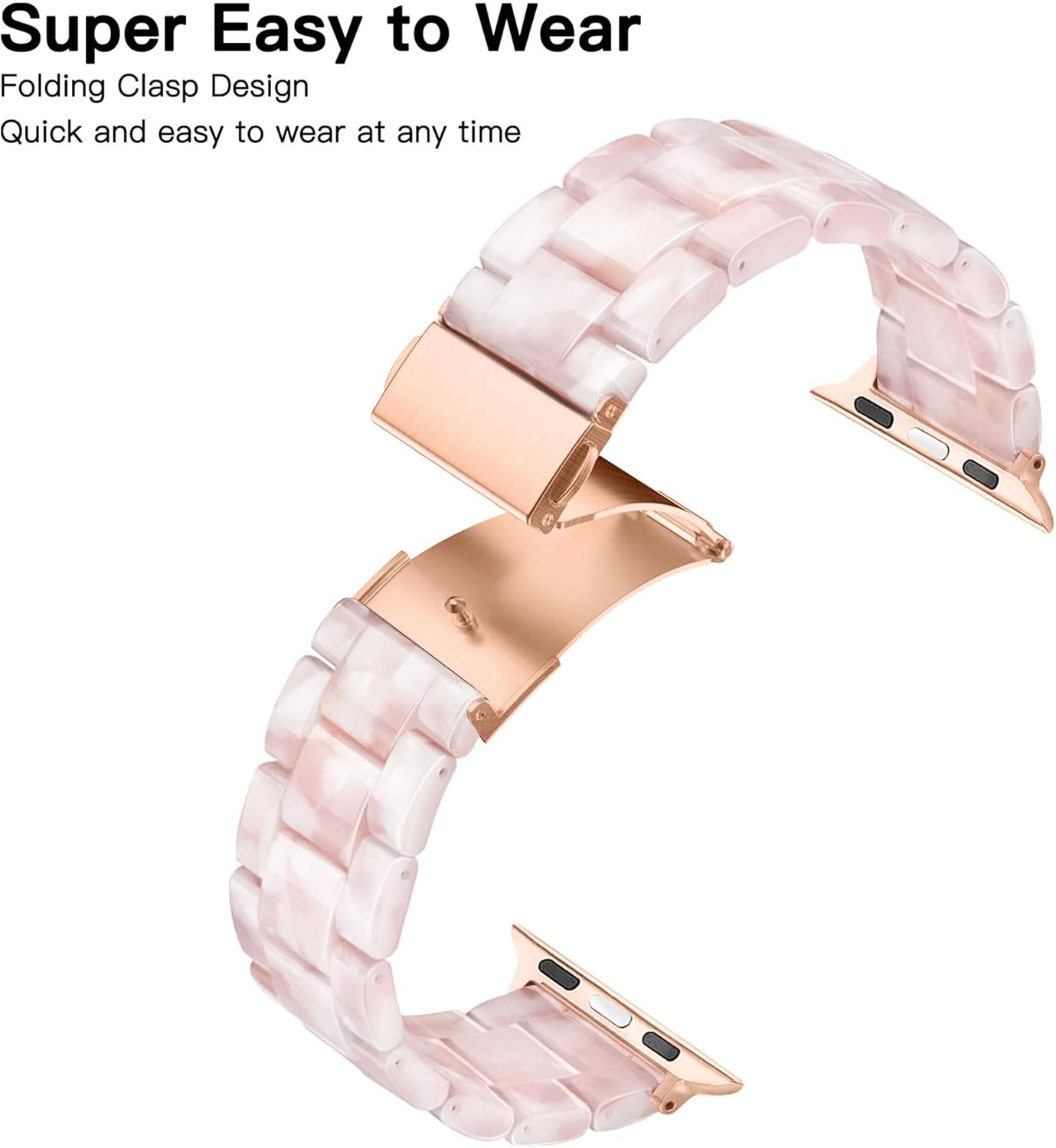 Correa de reloj de resina ligera para Apple Watch Band de 1.772 in 1.732 in 1.654 in 1.929 in, pulsera de moda para mujeres y hombres, correa de