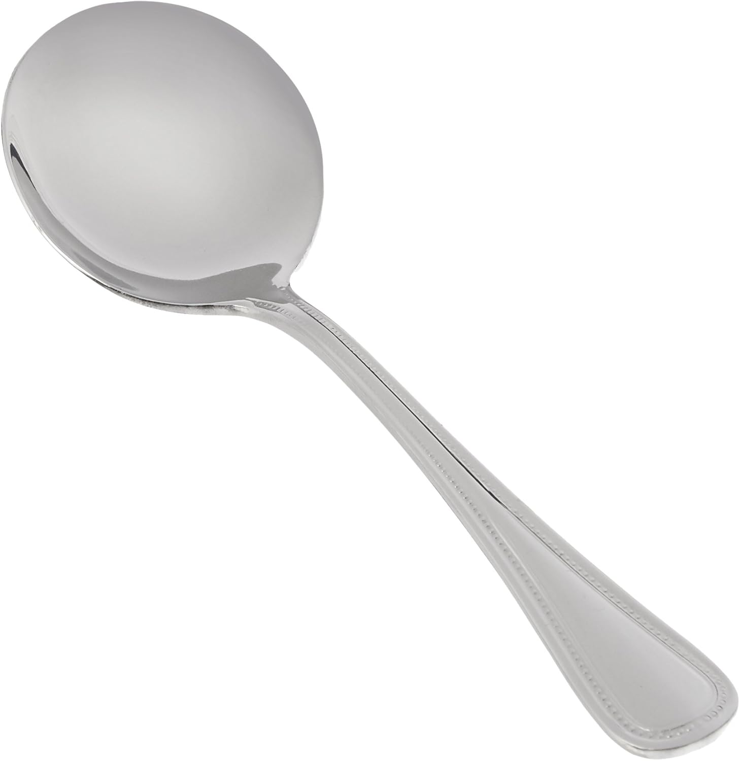 Winco Deluxe Pearl – Juego de cucharas de caldo de 12 piezas, acero inoxidable 18-8