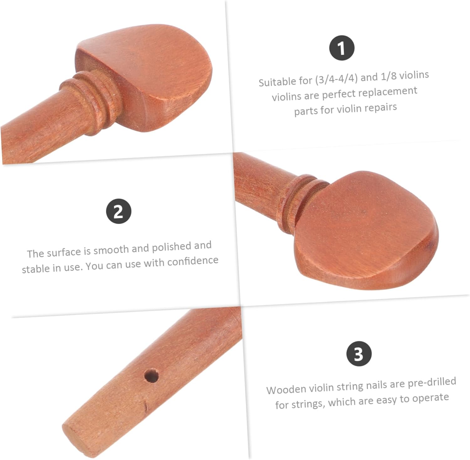 ERINGOGO 16 piezas de afinadores de violín Accesorios de violín Clavijas de afinación de violín Piezas de violín Accesorios mecánicos Suministros de