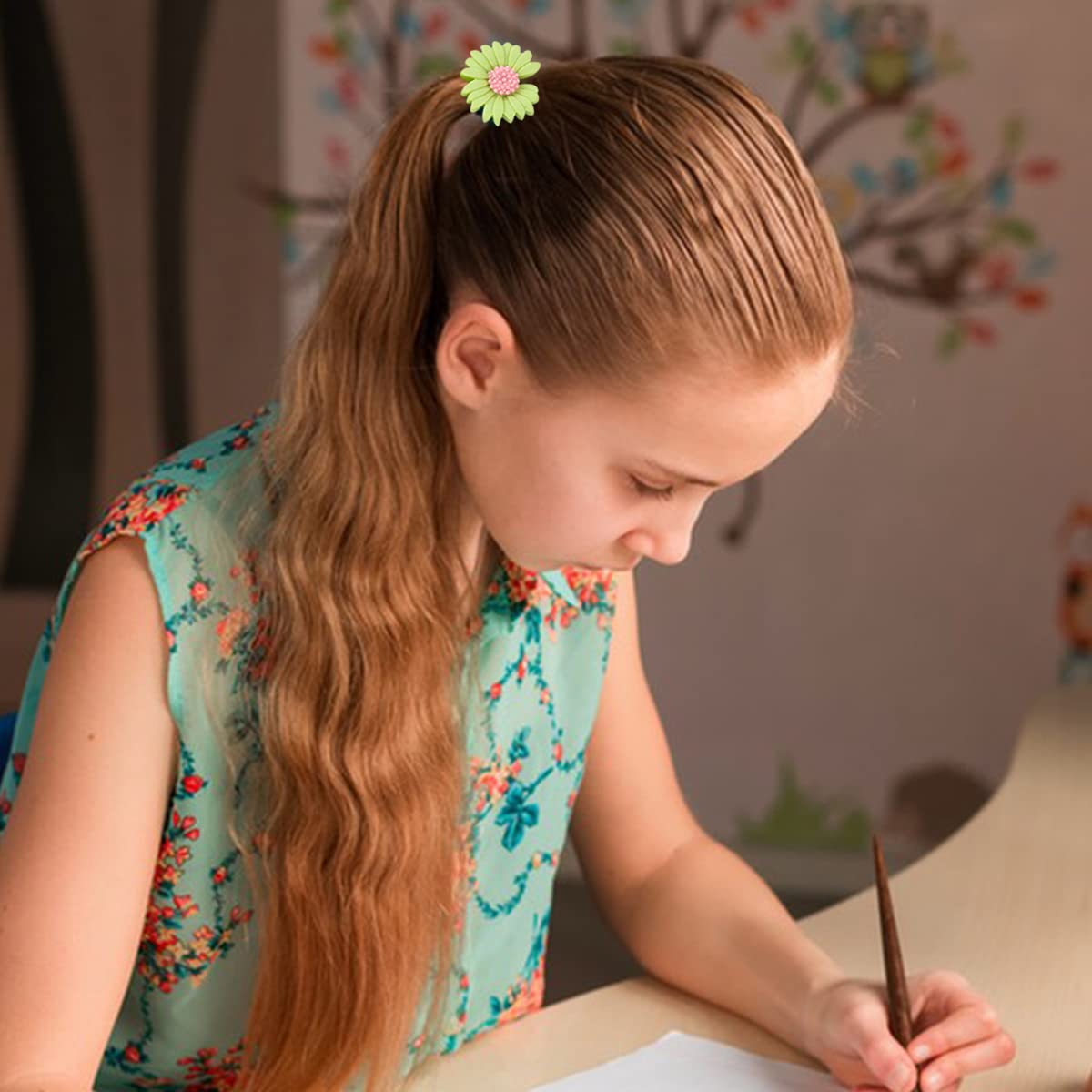 Lazos elásticos para el cabello, banda pequeña de margarita, bandas de goma suave, soporte para cola de caballo, cuerdas de pelo de flores