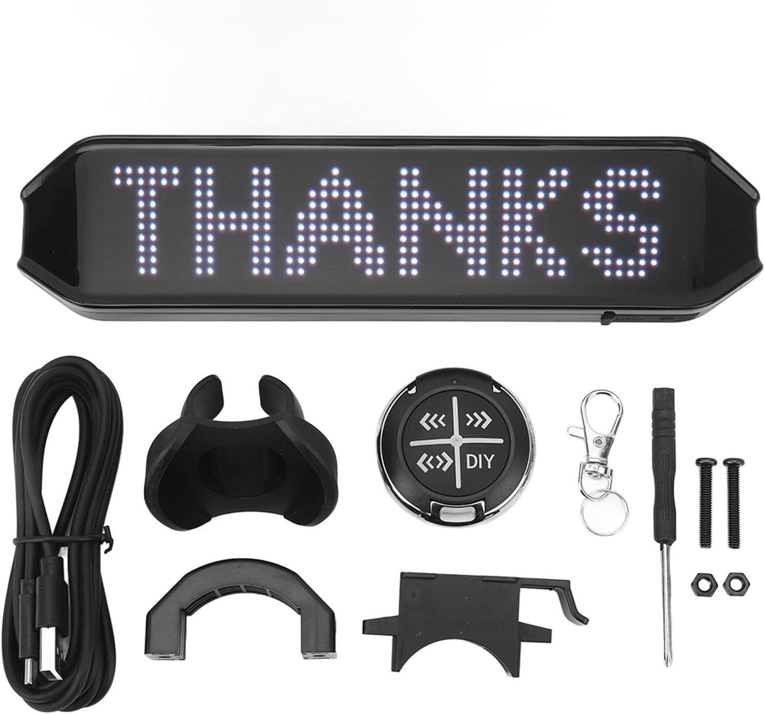 Diydeg Luz LED de 4 modos, colorido USB LED para automóvil, panel LED programable con aplicación con control remoto, 8.858 x 2.165 x 0.591 in,