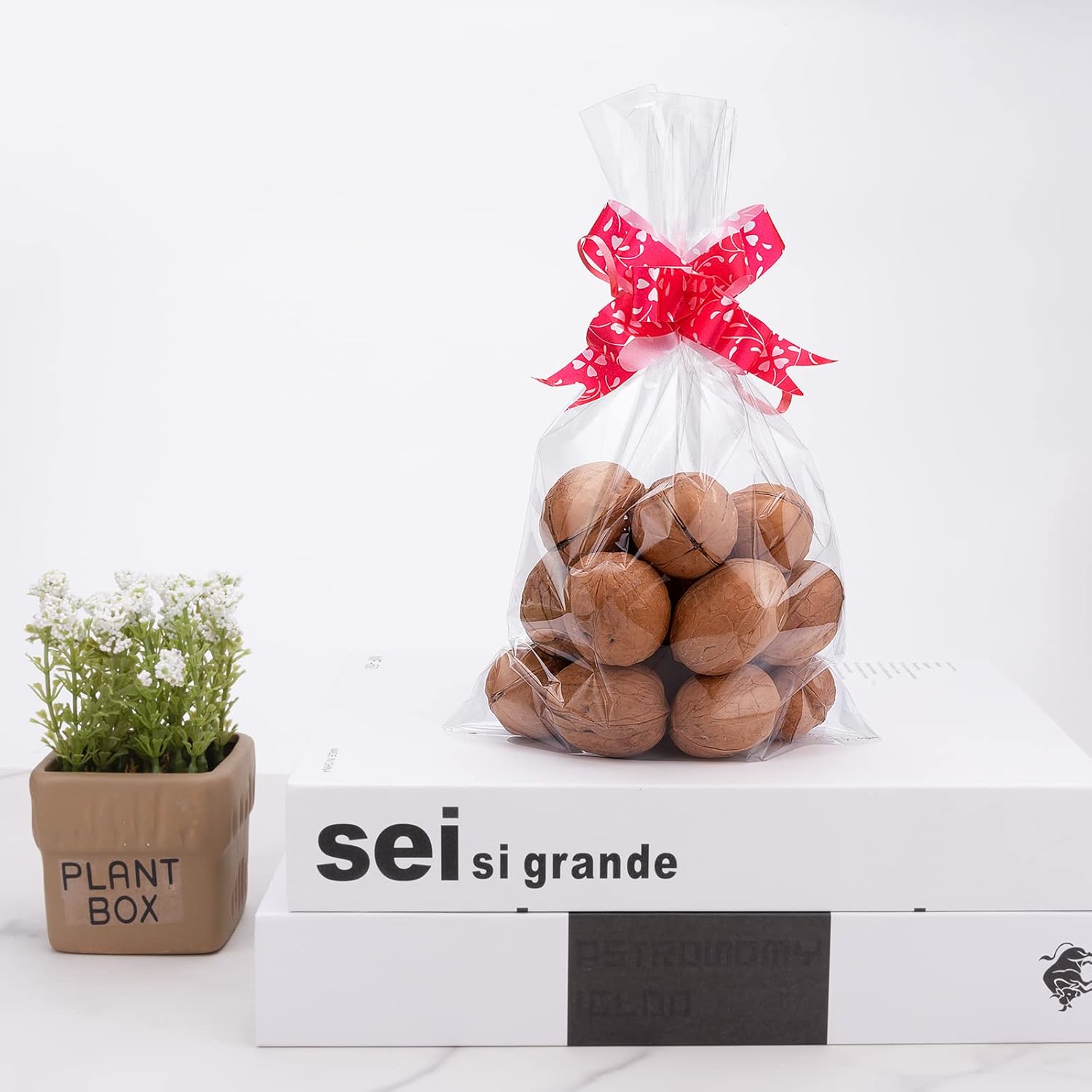 Awpeye 100 bolsas transparentes de celofán de celofán de 6 x 10 pulgadas, buenas para pasteles, panadería, galletas, dulces, postres, palomitas de