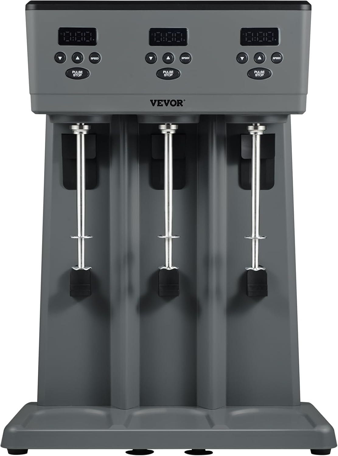 VEVOR Batidora eléctrica de 375 W x 3, mezclador de bebidas comercial de triple cabezal, microinterruptor inteligente LED, mezclador de batido de 3
