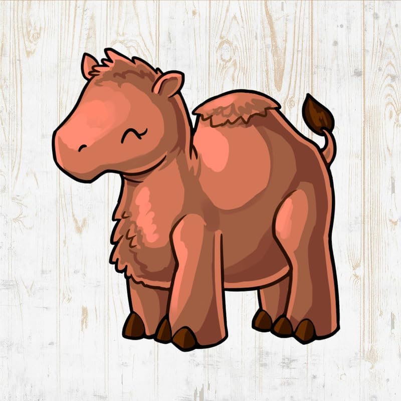 Calcomanías de camello para despegar y pegar, calcomanías de vinilo para pared, diseño de dibujos animados kawaii, silueta de desierto de dibujos