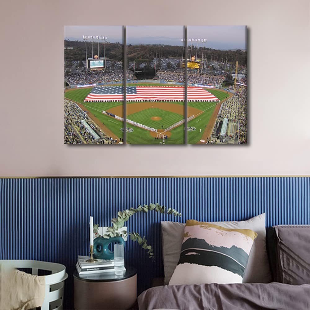 TUMOVO Dodger Stadium in Los Ángeles – Lienzo decorativo para pared, sala de estar, campo de béisbol, horizonte, pintura moderna para dormitorio,