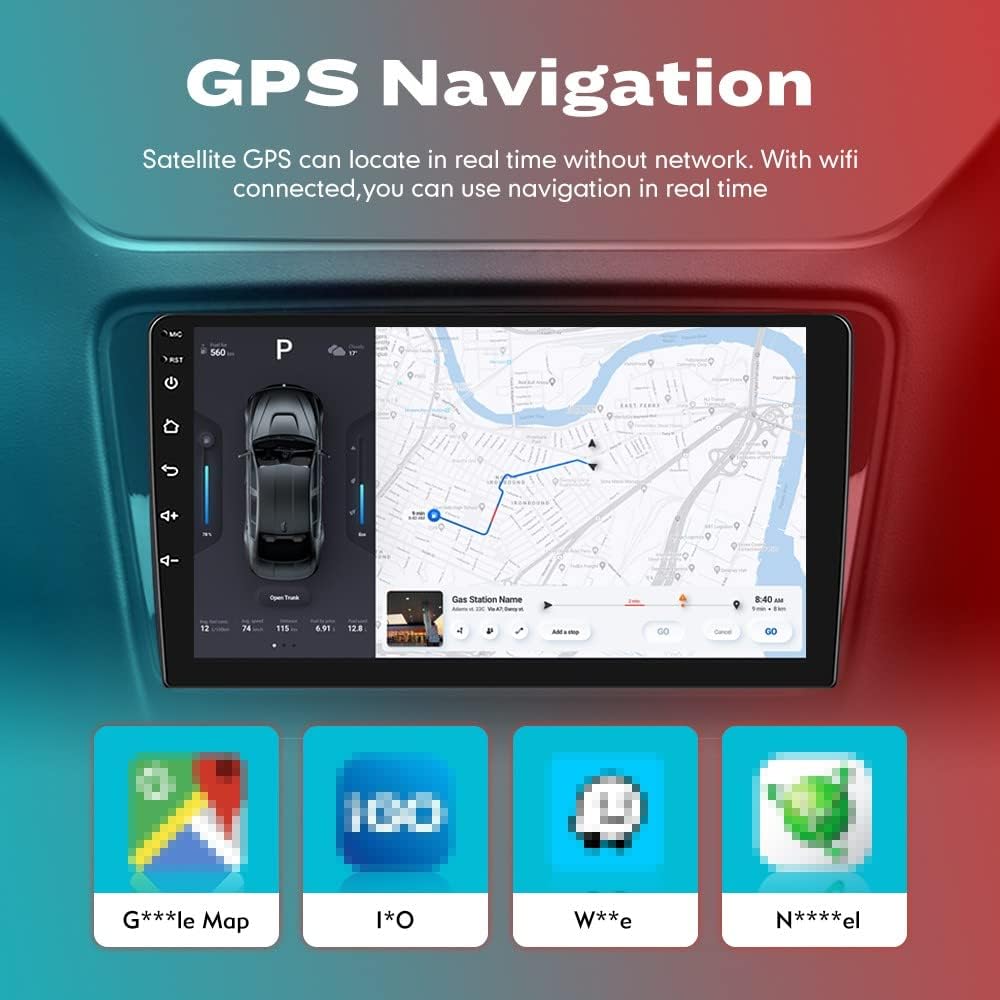 WOSTOKE Coche CarPlay Android Navegación Automática Estéreo GPS Radio Reverse Cámara Pantalla 10 “IPS Pantalla Táctil Headunit Tablet Pad Media
