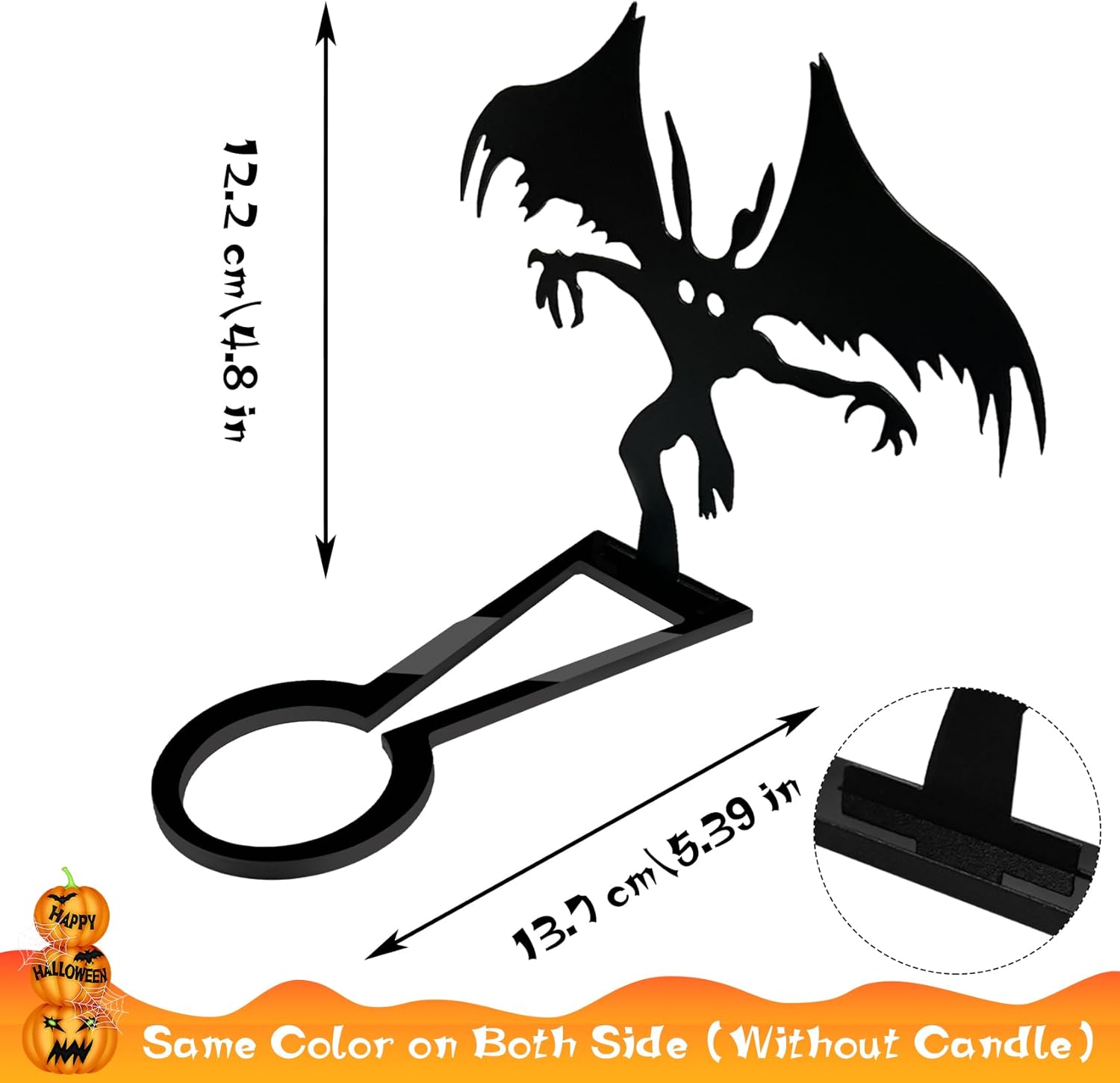 Portavelas de Halloween, divertidas decoraciones de Halloween, luz de té de sombra de hombre polilla, decoraciones de Halloween aterradoras para