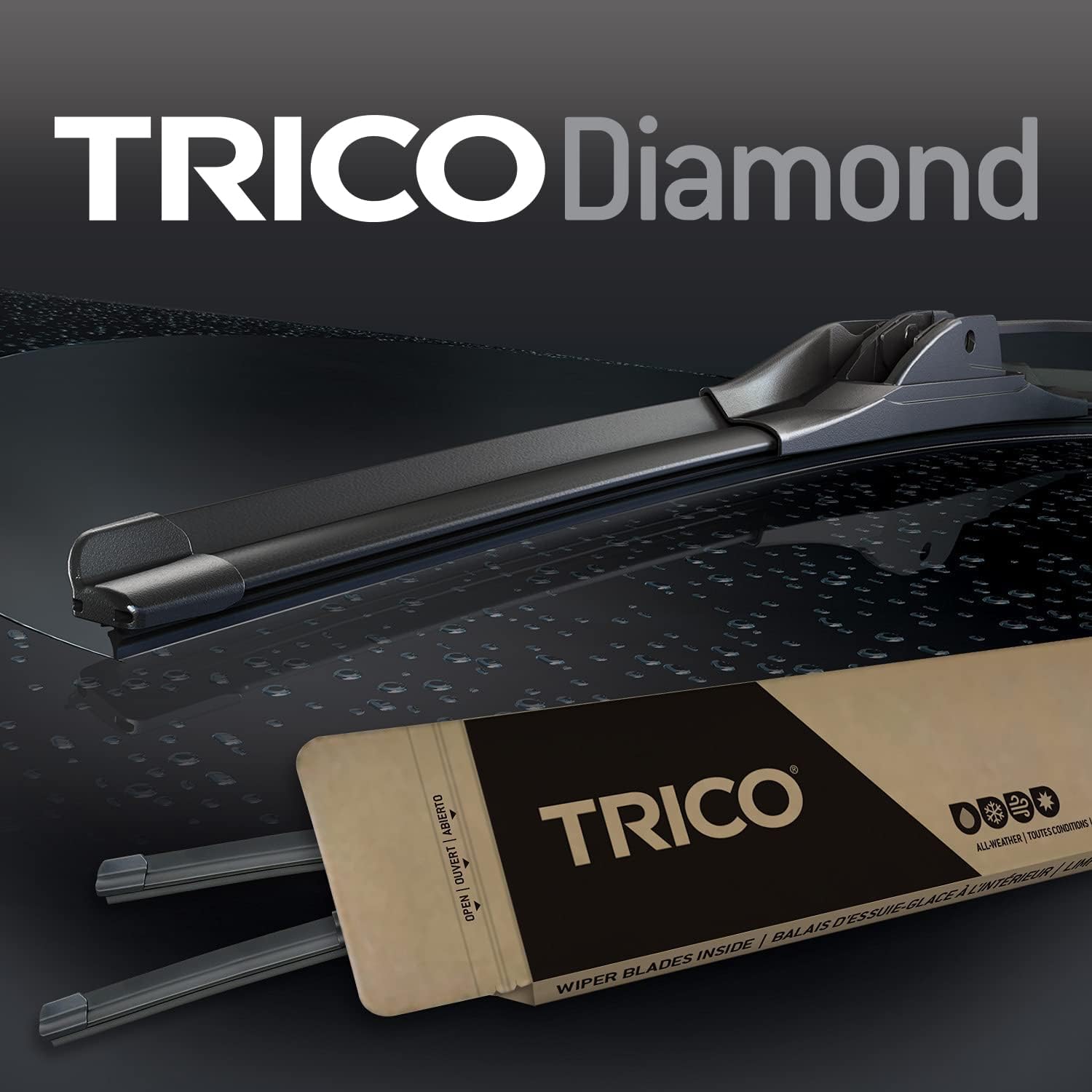 TRICO Platinum Paquete de 2 limpiaparabrisas de repuesto de 19pulgadas para automóvil, de alto rendimiento (25-1919)