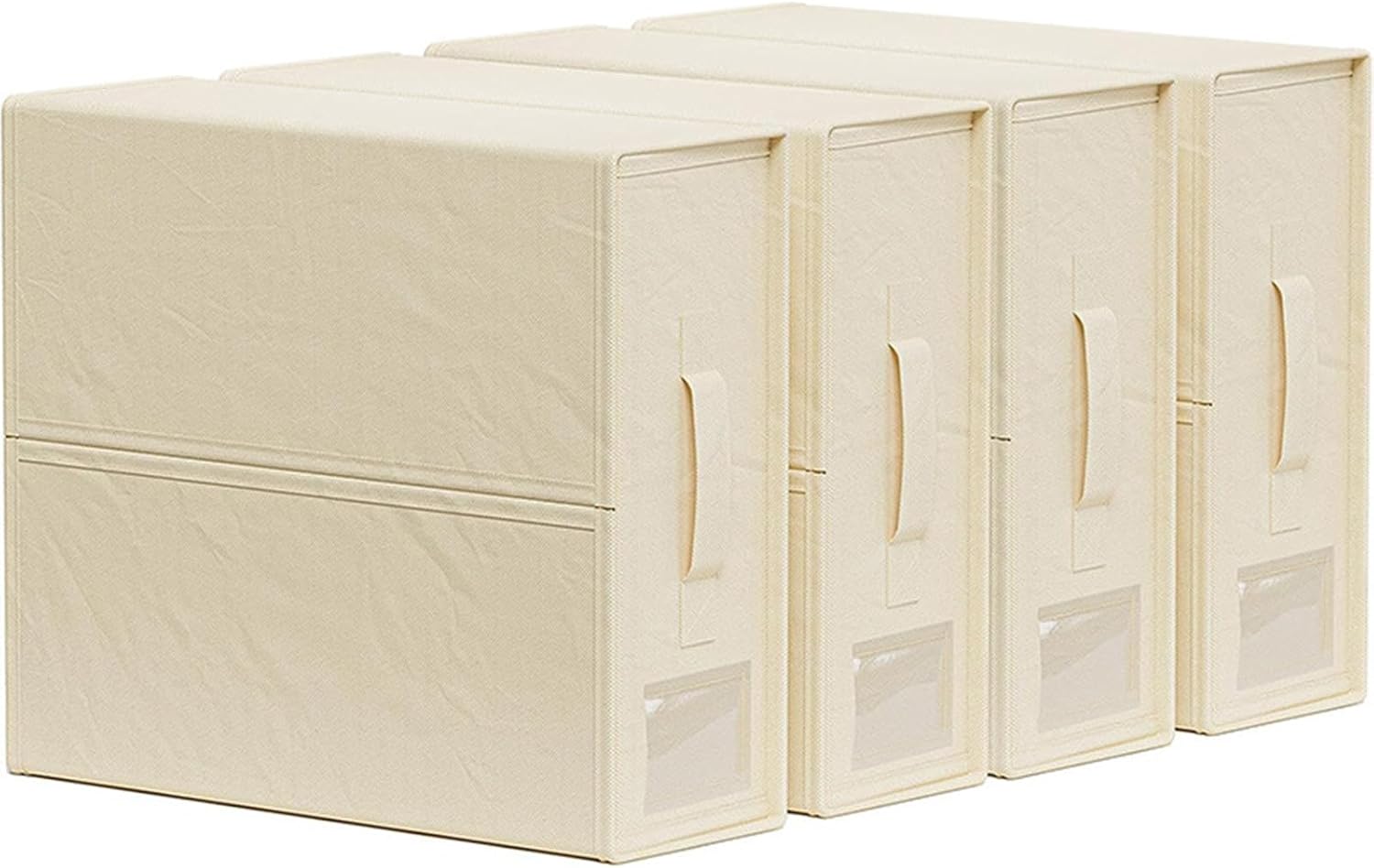 kekafu Organizador de ropa de cama plegable,Contenedores de almacenamiento de tela de lino para sábanas,Fundas nórdicas y fundas de almohada,Cajas