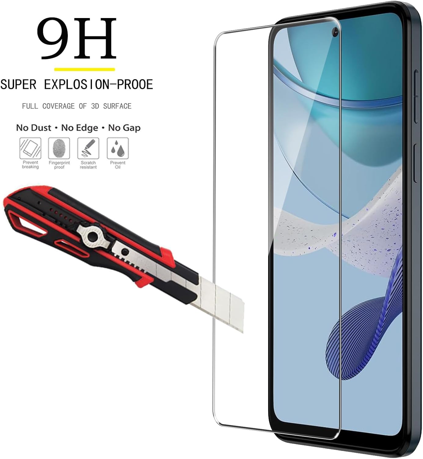 WJMAN Paquete de 3 protectores de pantalla para Moto G 5G 2023 no compatible con la versión 20212022 Película protectora de vidrio templado, dureza