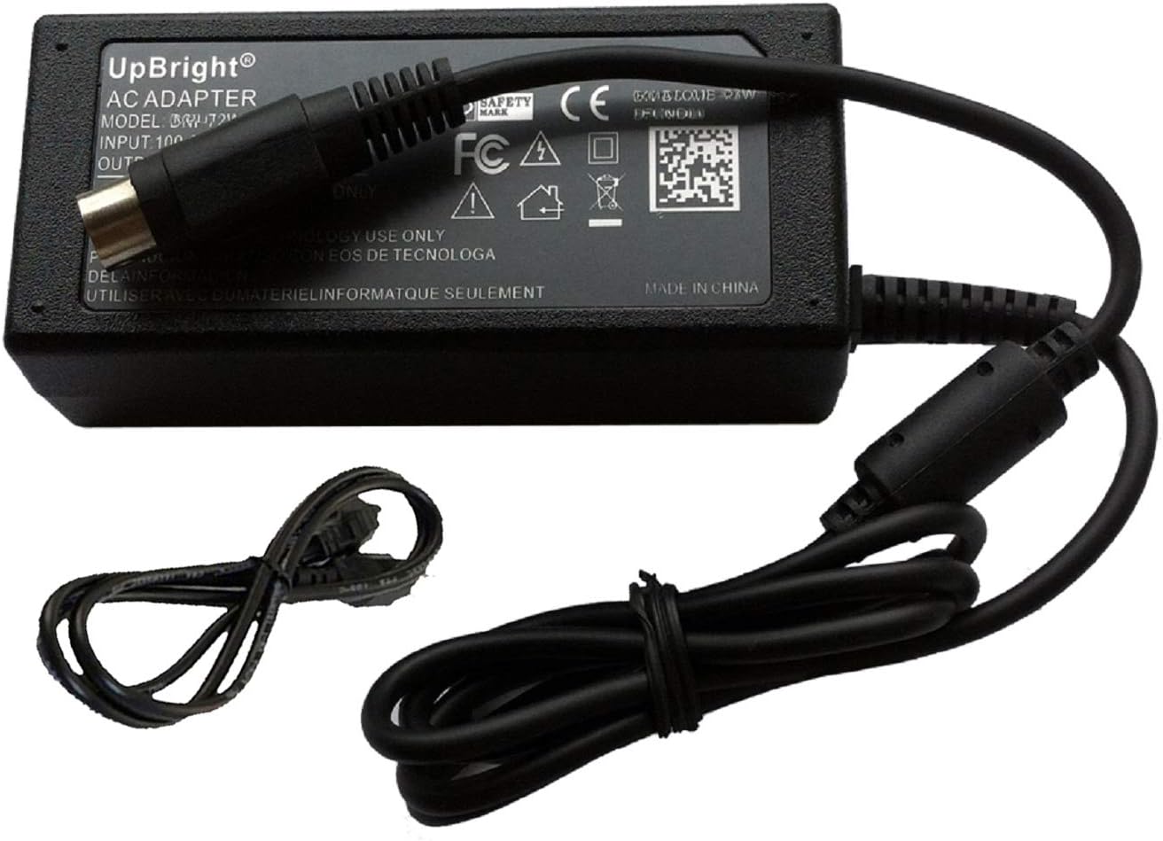 UpBright Adaptador de 4 pines DIN 19V ACDC compatible con Touch Dynamic Saturn todo en uno 8 “Saturn AIO 8.4” PN 3LEP88400020 POS PC Lector de