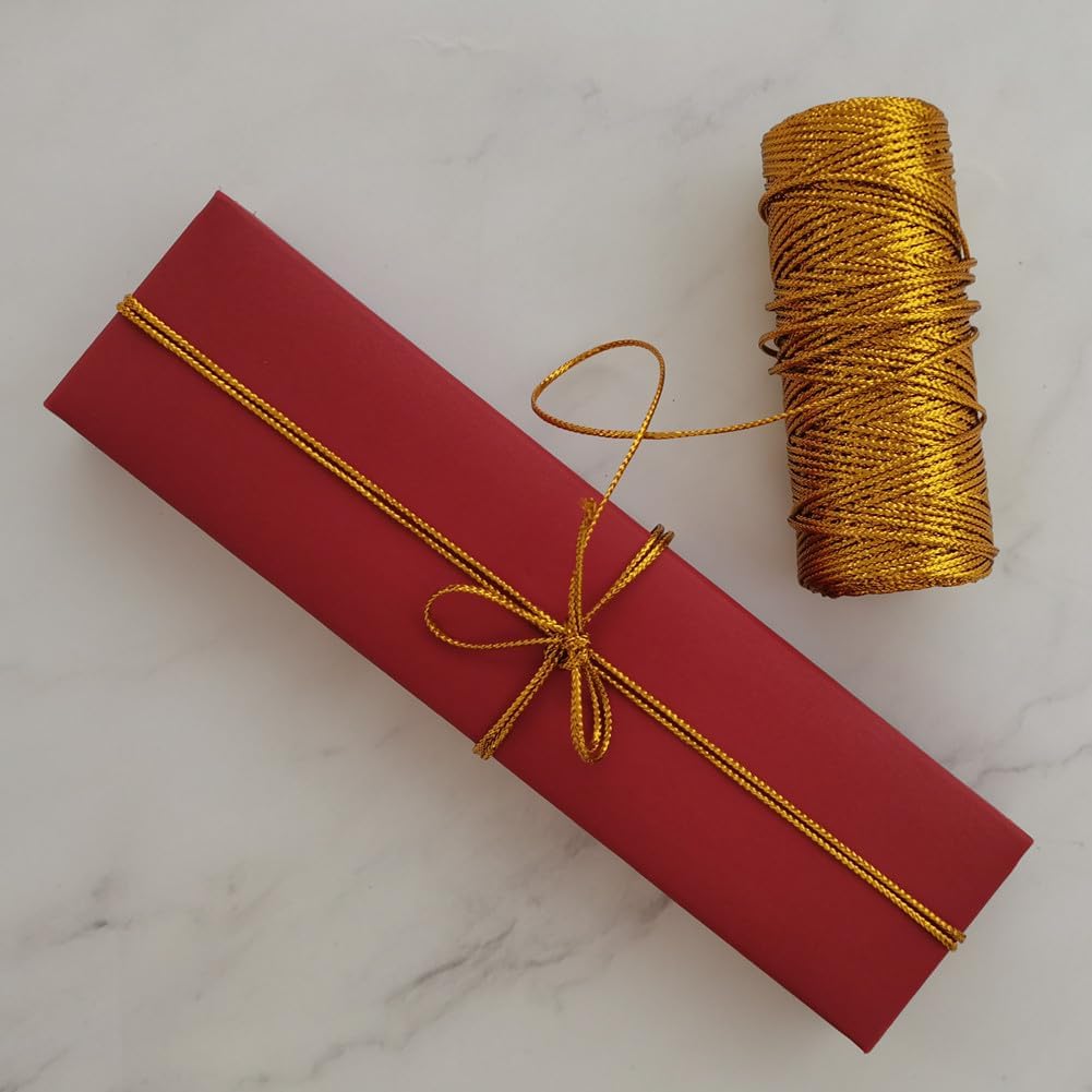 Cuerda de oropel metálica dorada de 0.069 pulgadas, cordón brillante no elástico para rastas, trenzas, torsiones, accesorio de deformación del