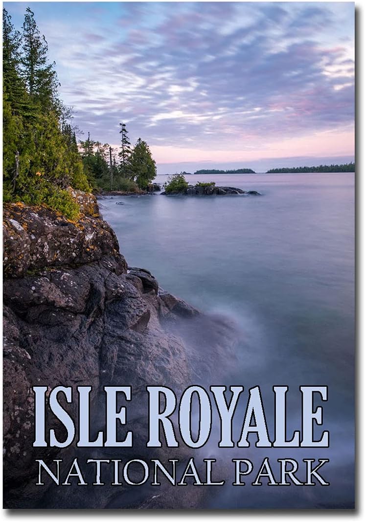 Imán para refrigerador Isle Royale National Park, Michigan, tamaño 2.5 x 3.5 pulgadas