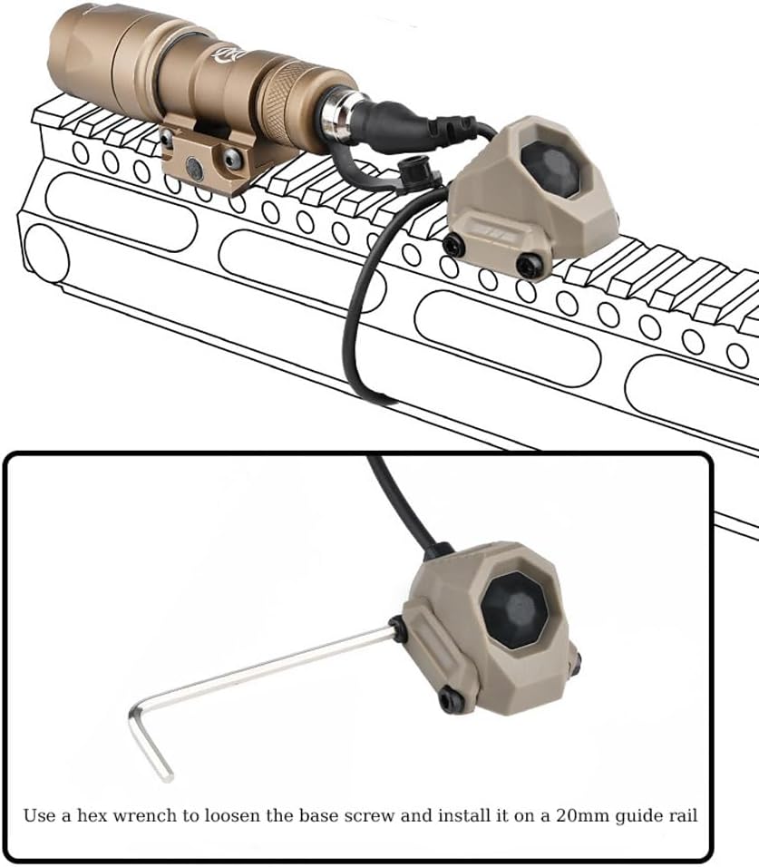 okyass Interruptor de presión de activación remota con botón modular táctico para SF M300 M600 PEQ15PEQ DBAL serie NGAL luz de arma y linterna
