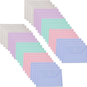 Sobres de plástico pequeños de 5 x 7 con cierre de gancho y bucle, 40 paquetes, varios colores Sobres de plástico pequeños de 5 x 7 con cierre de gancho y bucle, 40 paquetes, varios colores